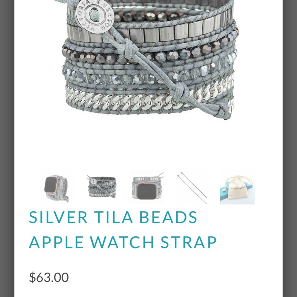 Victoria Emerson smart watch band silver